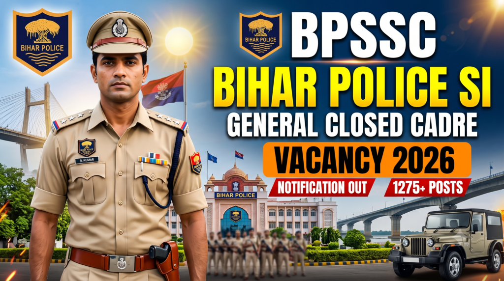 BPSSC Bihar Police SI General Closed Cadre Vacancy 2026