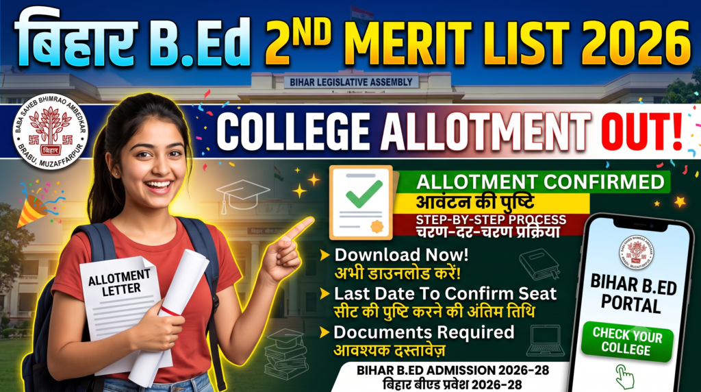 Bihar BEd 2nd Merit List 2026 Out