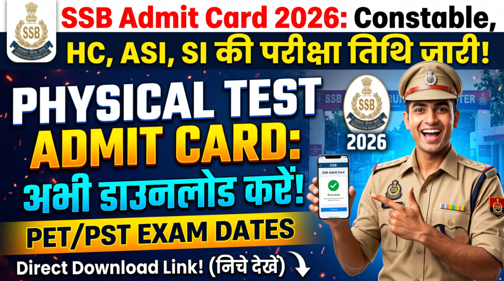 SSB Constable Tradesman, HC, ASI and SI Admit Card 2026 जारी यहाँ से करें डायरेक्ट डाउनलोड